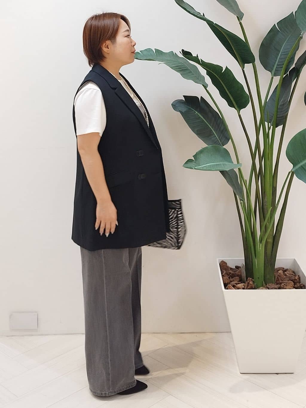 s u g iさんの「UNTITLED｜【セットアップ可/洗える】スラブテーラードカラージレ」を使ったコーディネート