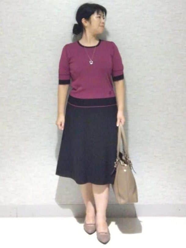 sakoさんの「Reflect｜【WEB先行カラーあり／手洗い可／アンサンブル可】バイカラーカーディガン」を使ったコーディネート