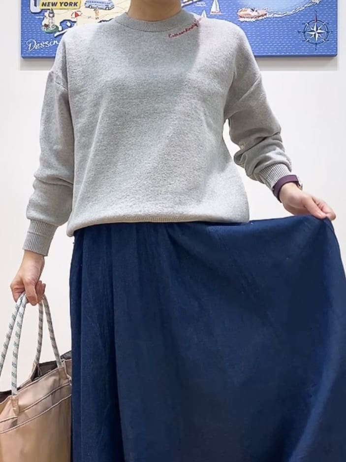 Hamaさんの「Dessin｜【洗える】刺繍入りジャカードニット」を使ったコーディネート