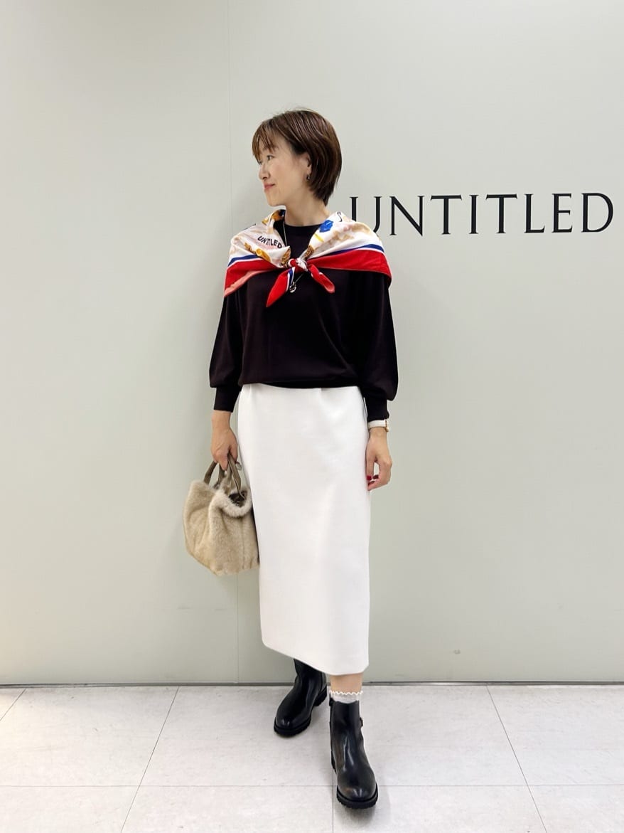Mikiさんの「UNTITLED｜【8色展開／コンパクト丈】レーヨン混 コクーンニット」を使ったコーディネート