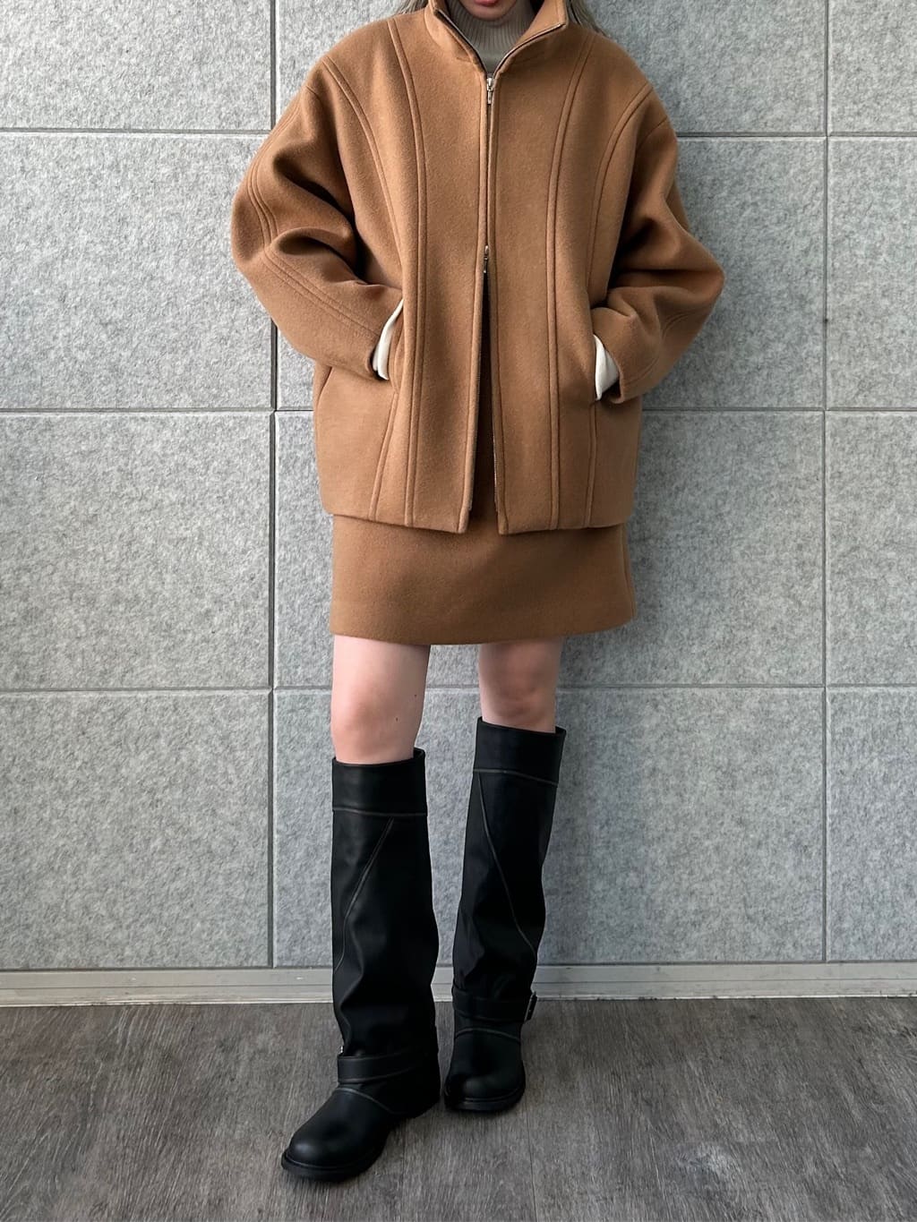 honoka Aさんの「CODE A｜wool volume short coat」を使ったコーディネート