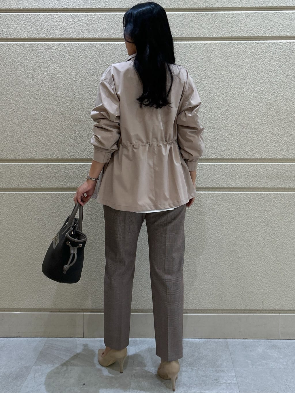 Momokaさんの「COUP DE CHANCE｜【手洗い可／裏地なし／ウエスト絞り可】スタンド衿ブルゾン」を使ったコーディネート