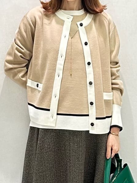 Miwaさんの「UNTITLED｜【アンサンブル可/ジャケット風】ウールミラノリブカーディガン」を使ったコーディネート