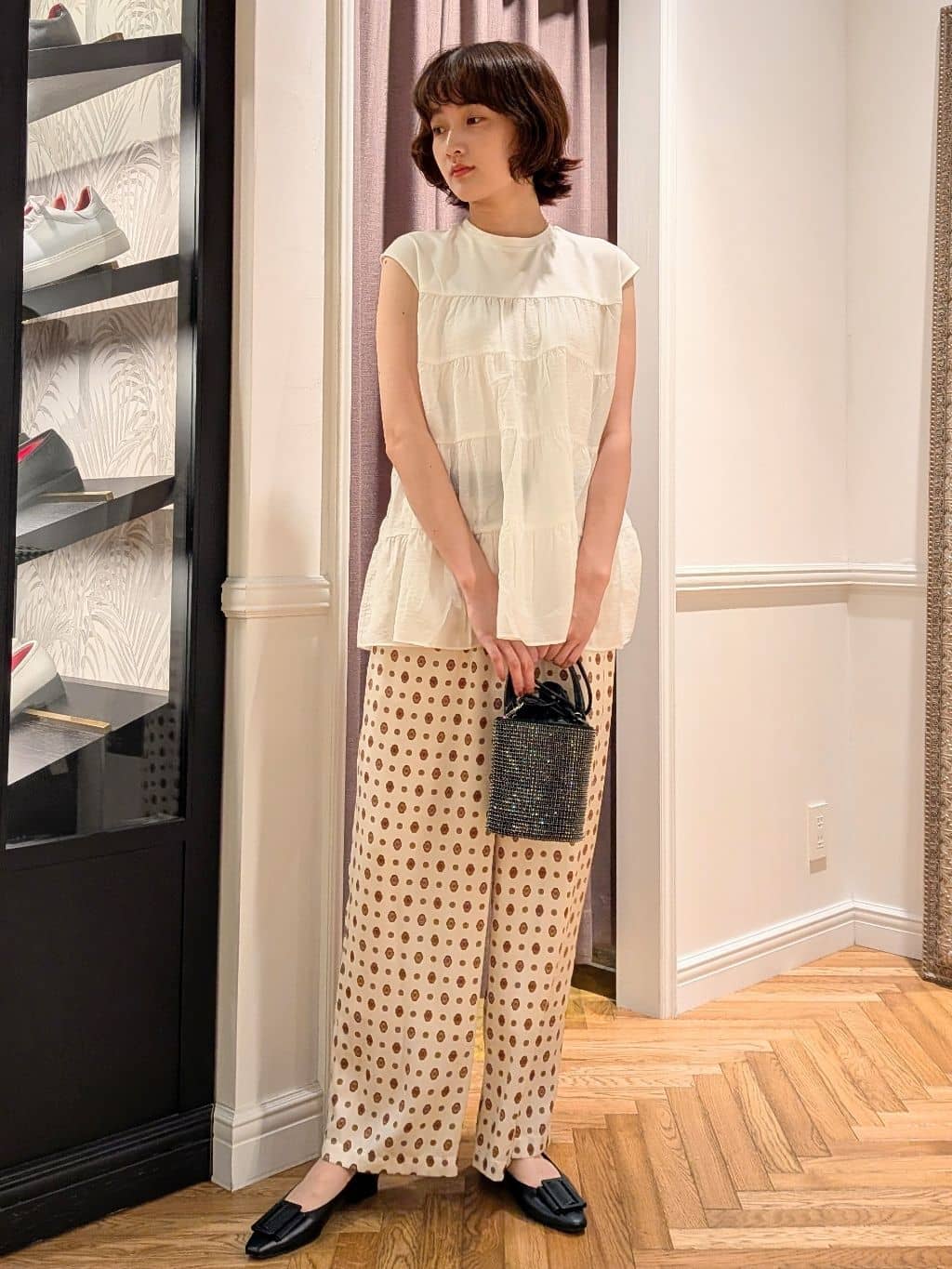saoriさんの「DRESSTERIOR｜◆【接触冷感/イージーケア】ティアードコンビカットソー」を使ったコーディネート