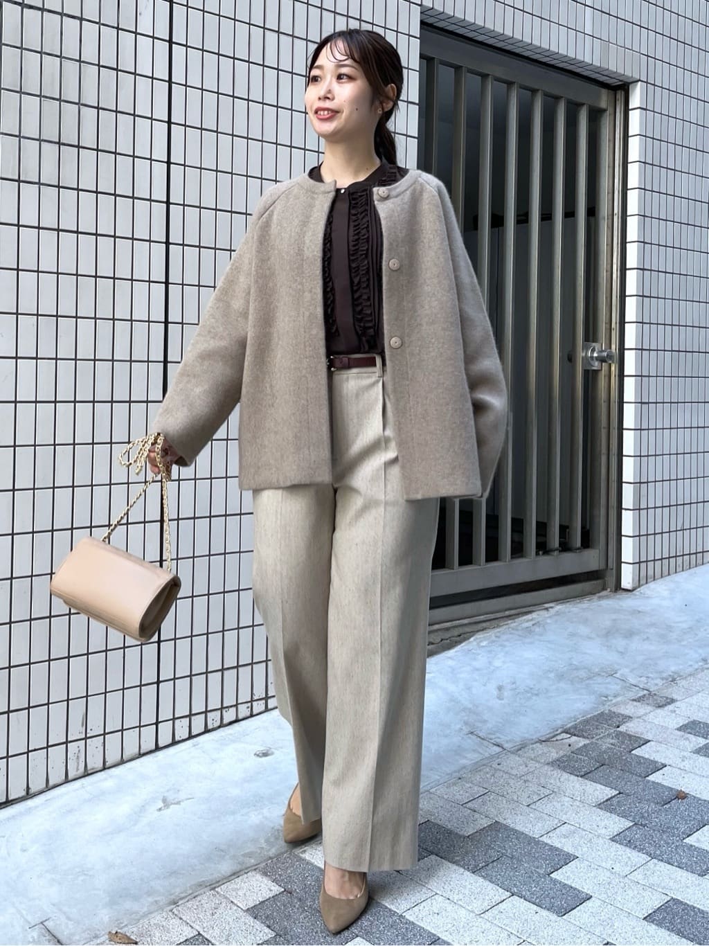 Saekoさんの「UNTITLED｜【軽アウター/ミドル丈】ウールニットコーディガン」を使ったコーディネート