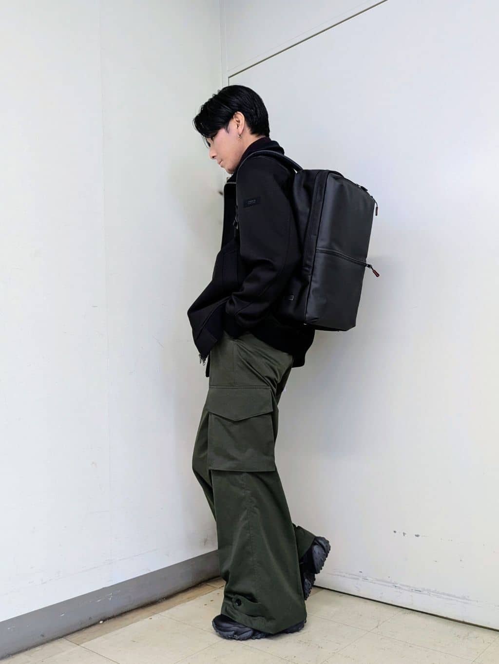 ryoさんの「TAKEO KIKUCHI｜【JUST ONE LAYER】ダウンファブリック ジップアップ リブ ブルゾン」を使ったコーディネート