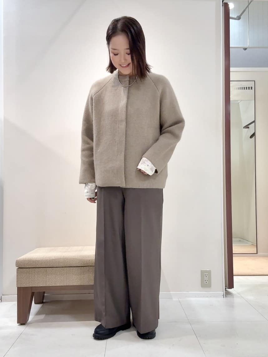 YUIさんの「UNTITLED｜【軽アウター/ミドル丈】ウールニットコーディガン」を使ったコーディネート
