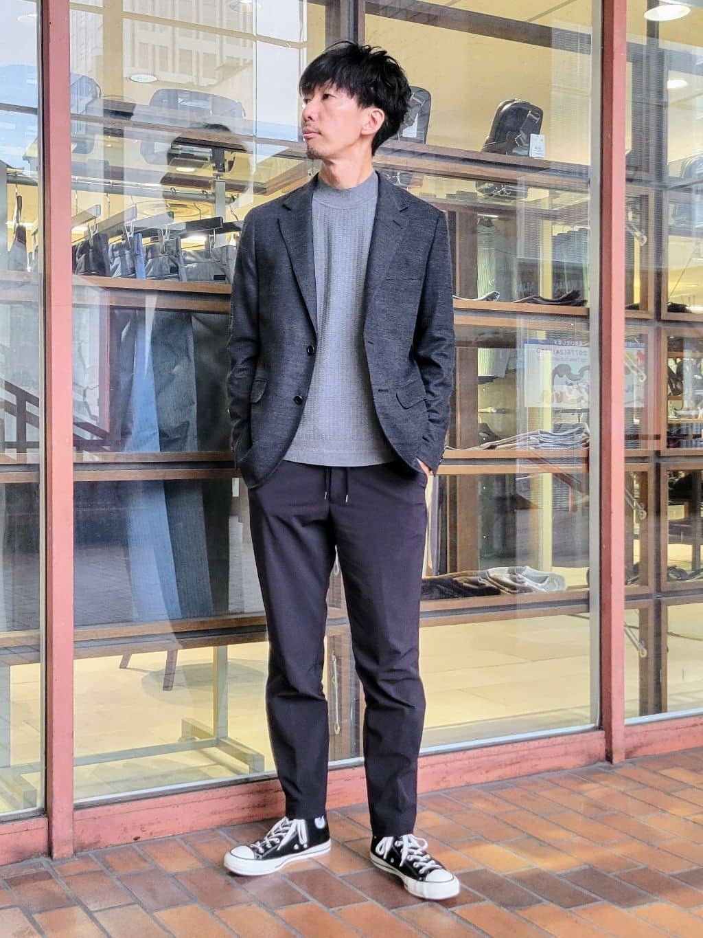 piroyaさんの「TAKEO KIKUCHI｜【Sサイズ～】ラッセルメッシュ ジャケット」を使ったコーディネート