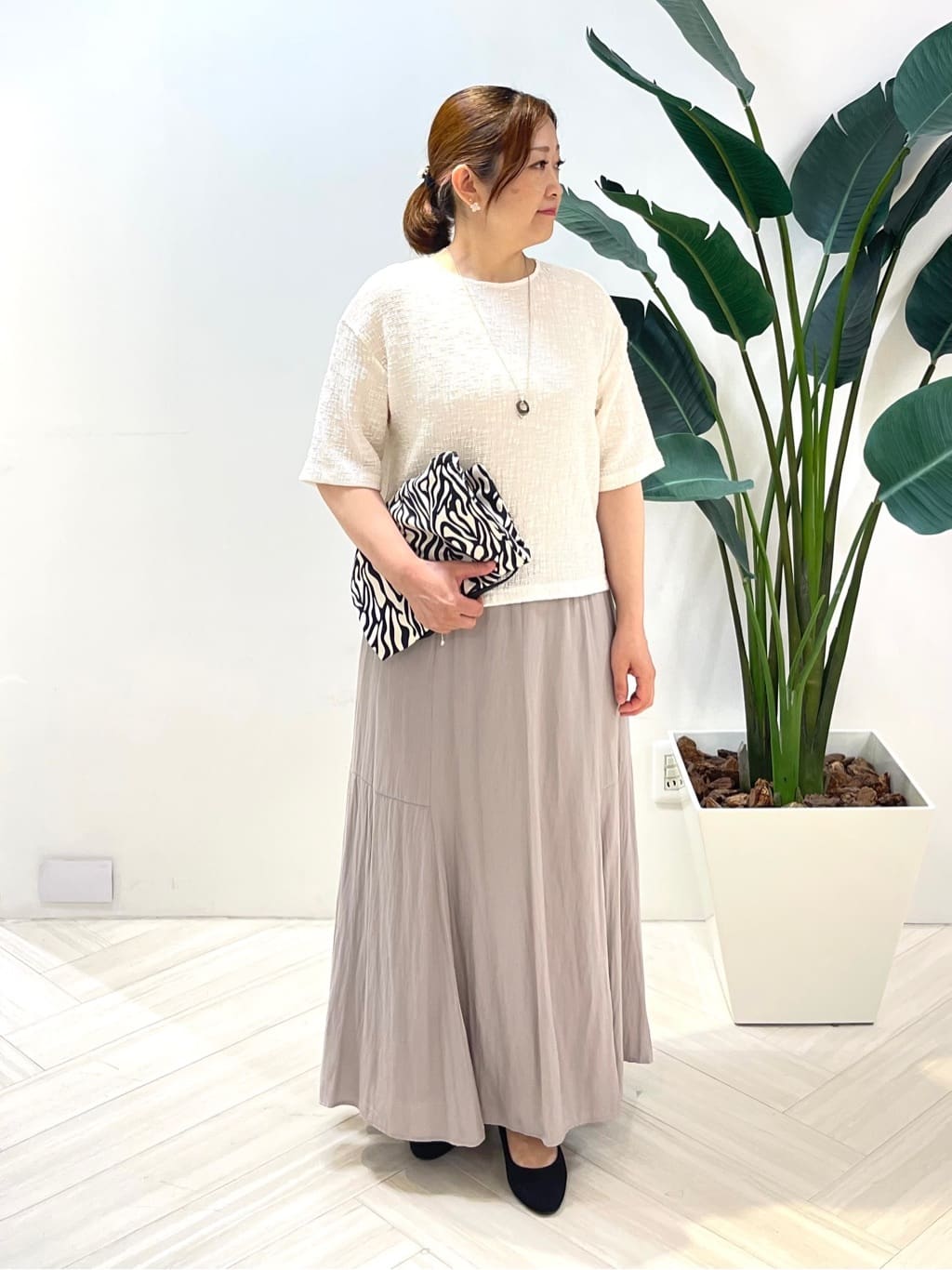 Tomoさんの「UNTITLED｜【五分袖/ジャージトップス】スラブカールマイヤープルオーバー」を使ったコーディネート