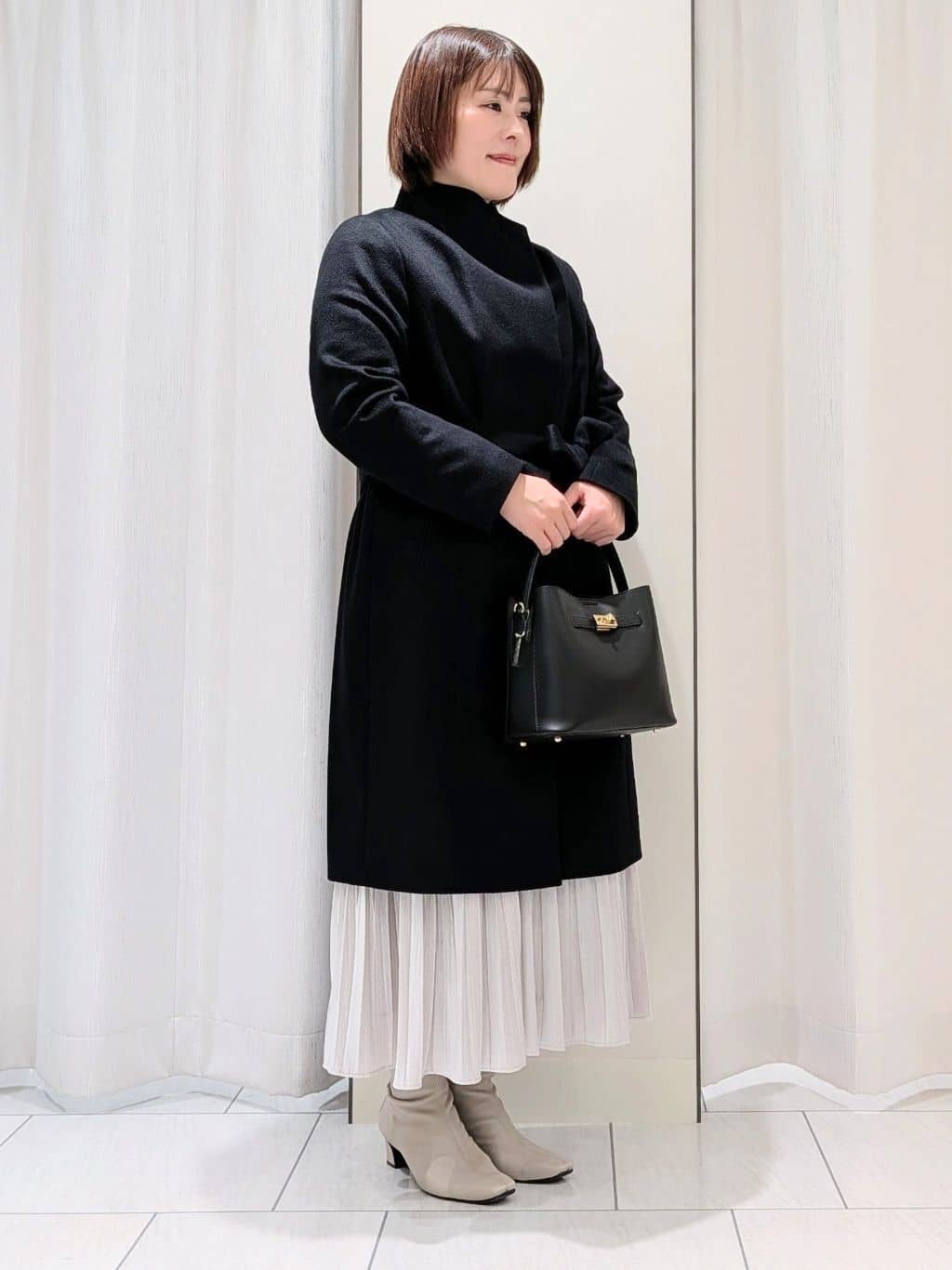 Onumaさんの「UNTITLED｜【大人な品格/ふわふわニット】フォックスカシミヤ コクーンニット」を使ったコーディネート
