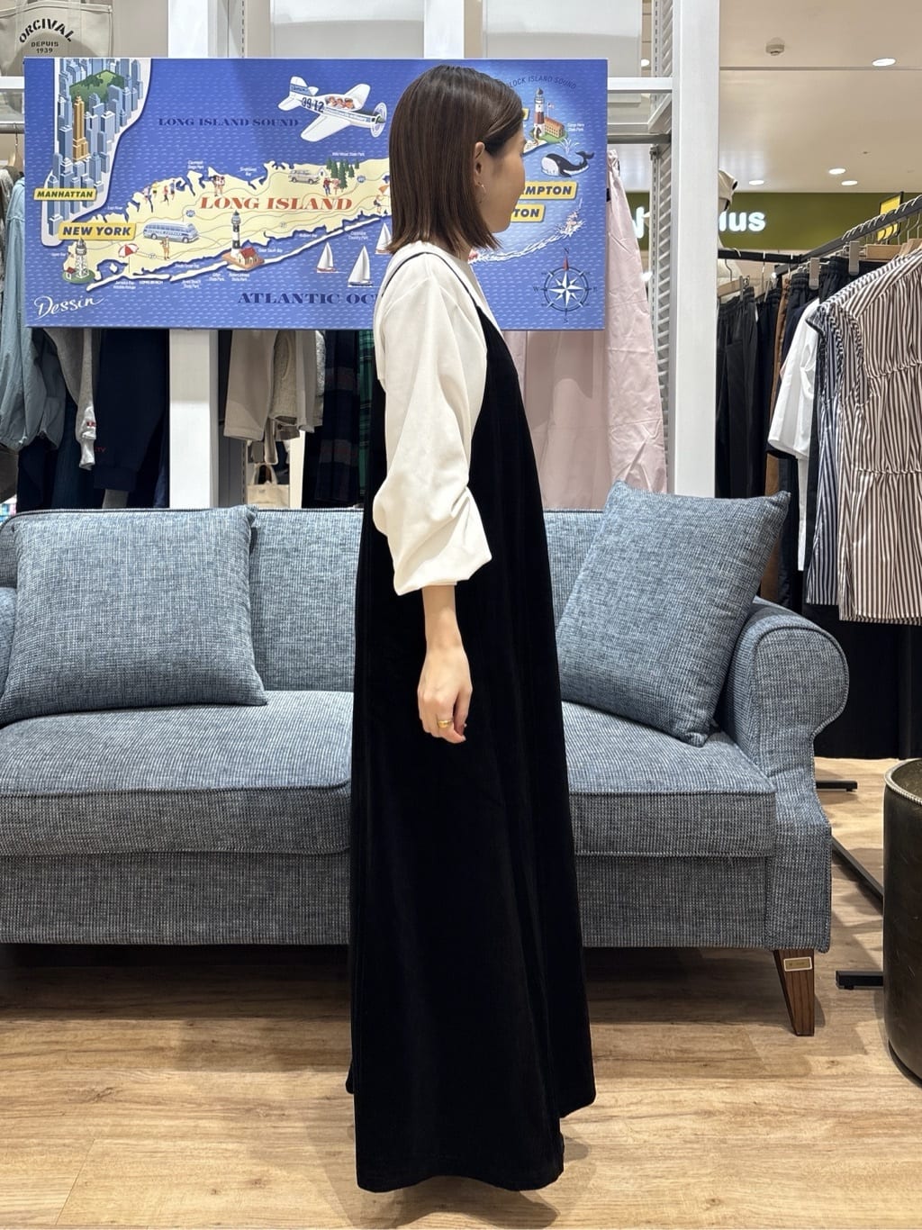 risaさんの「Dessin｜【前後2WAY/洗える】ベロアワンピース」を使ったコーディネート