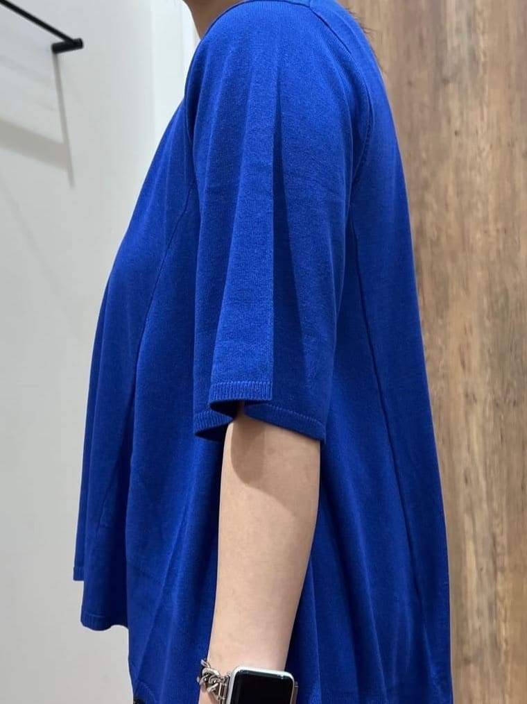Reinaさんの「grove｜涼やか体型カバー　配色シアーニットプルオーバー」を使ったコーディネート
