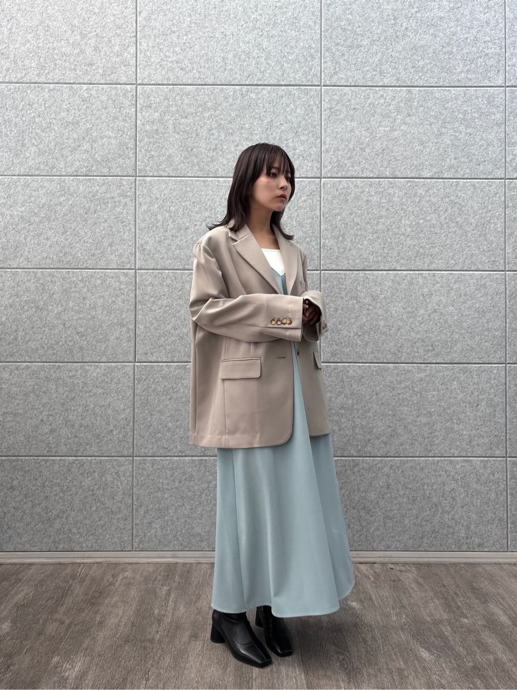 erikaさんの「INDIVI｜ダブルクロスオーバージャケット」を使ったコーディネート