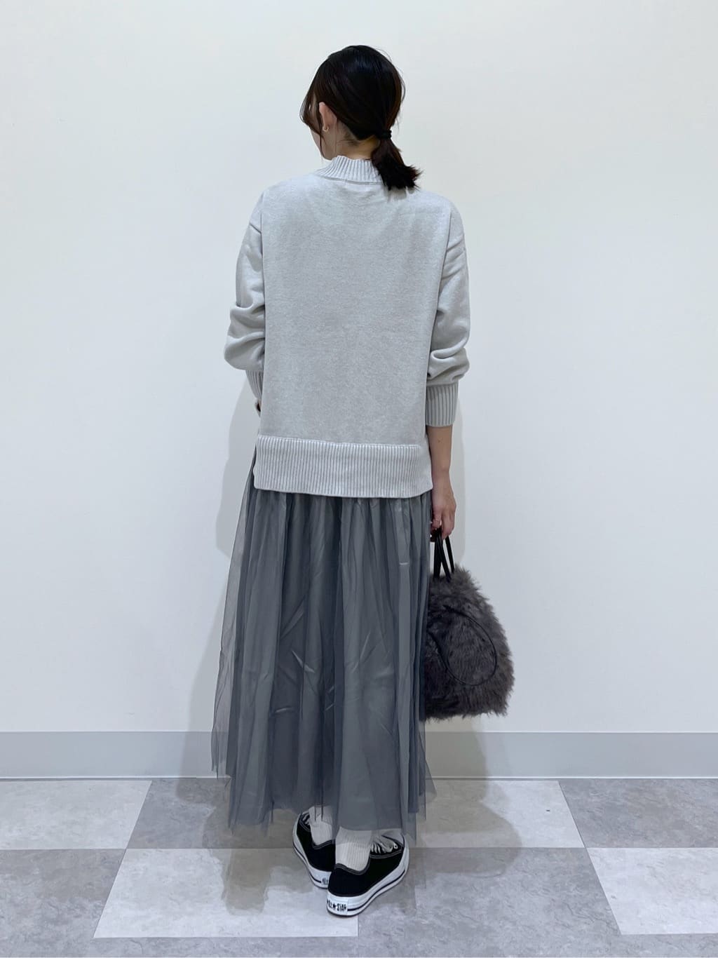 canaさんの「Dessin｜【洗える】ニットチュールドッキングワンピース」を使ったコーディネート