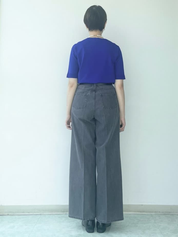 aliceさんの「UNTITLED｜【アンサンブル可/薄手/洗える】5分袖クルーニット」を使ったコーディネート