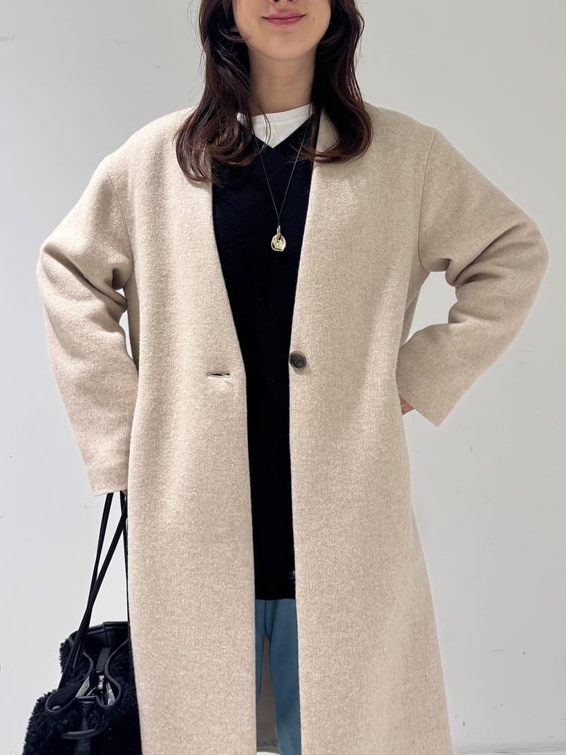 そんさんの「INDIVI｜【軽量／ウール混】ライトフォルム ロングコート」を使ったコーディネート