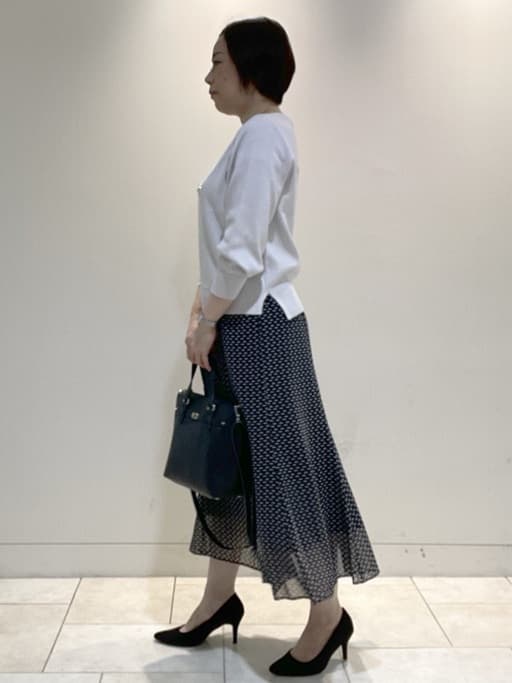フミさんの「Reflect｜【選べる6色／長く着られる◎】ボートネックニット」を使ったコーディネート