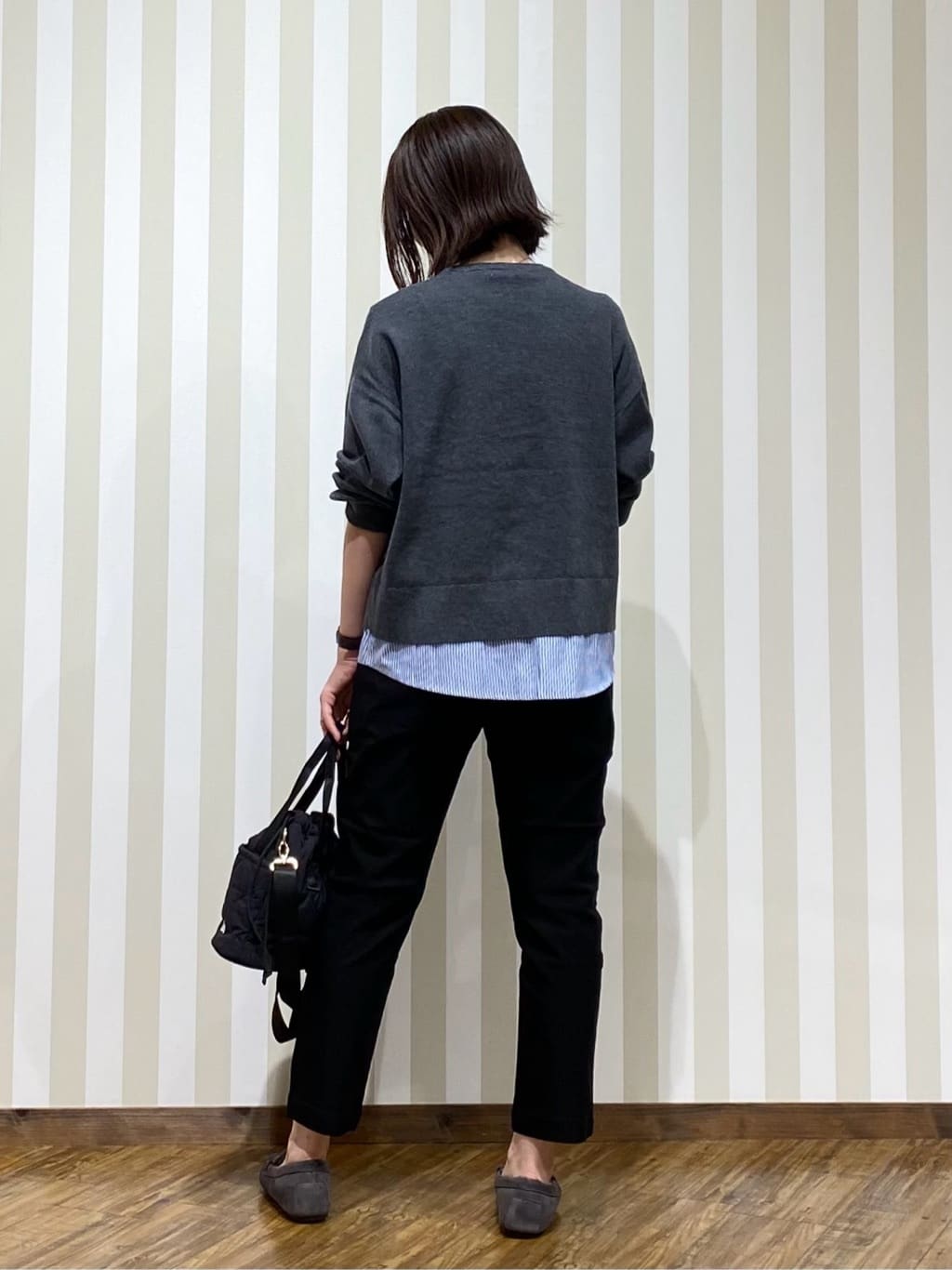 SAOさんの「SHOO･LA･RUE｜【高レビュー/洗濯機可/SS-LL】あったか裏起毛 のびのびストレッチ テーパードパンツ」を使ったコーディネート