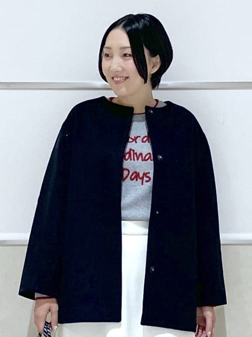 eriko さんの「Dessin｜ウール混クルーネックコート」を使ったコーディネート