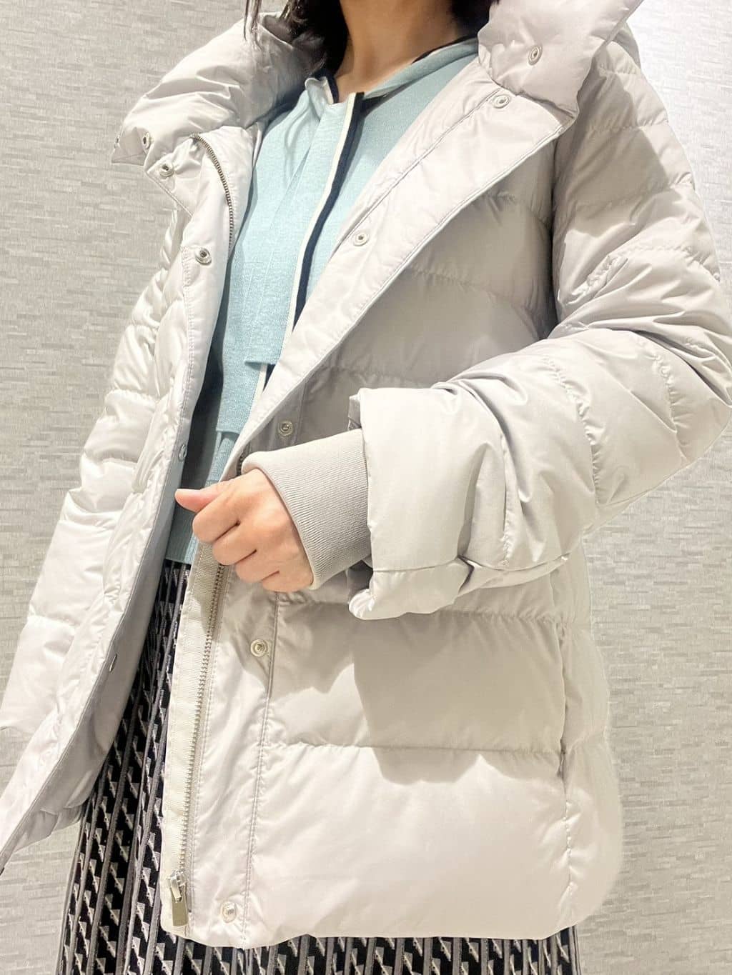 marikoさんの「Reflect｜【WEB先行カラーあり／セットアップ可】幾何調柄ニットスカート」を使ったコーディネート