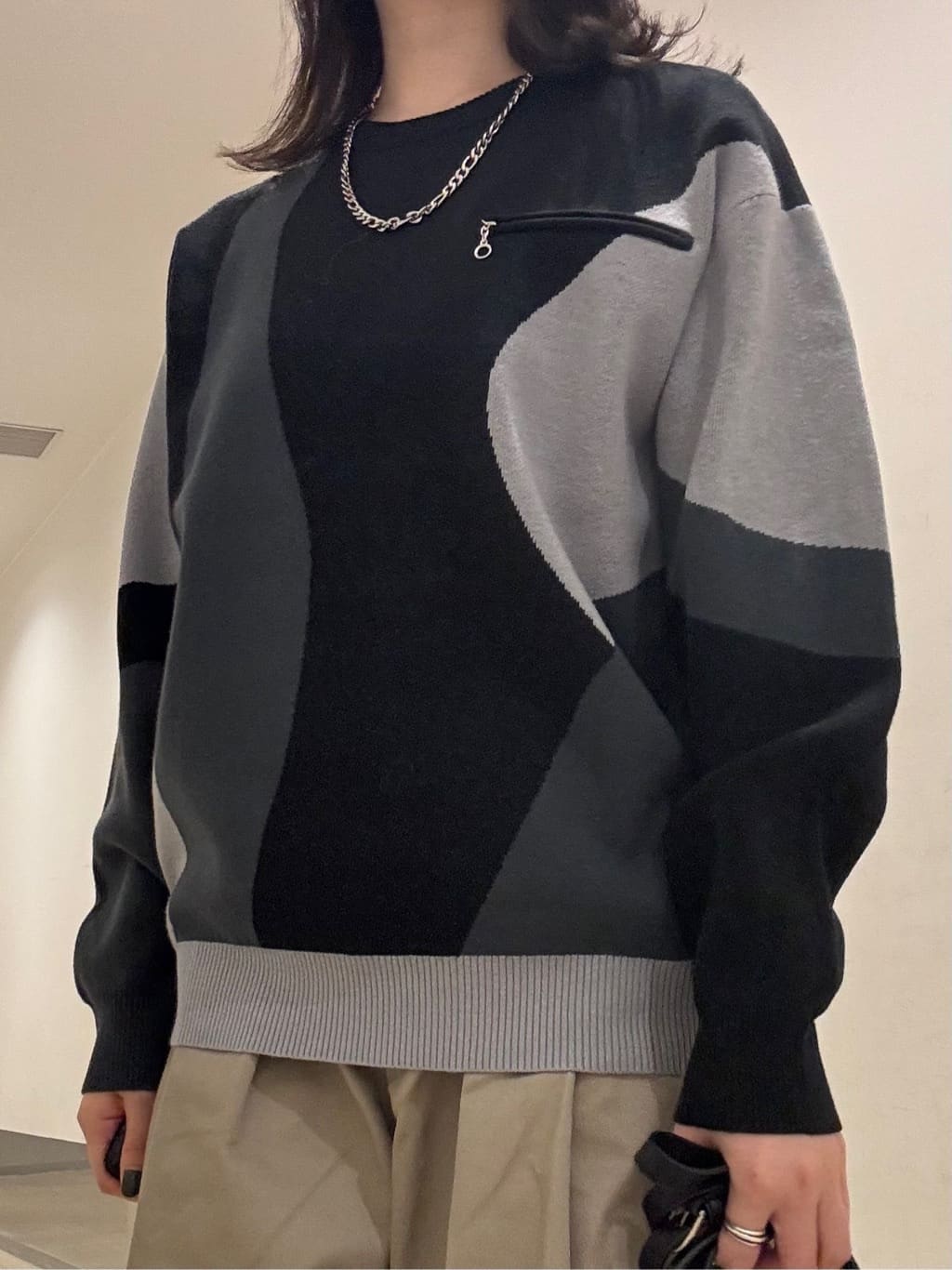 Renaさんの「tk.TAKEO KIKUCHI｜カラースキーム胸ZIPニット」を使ったコーディネート