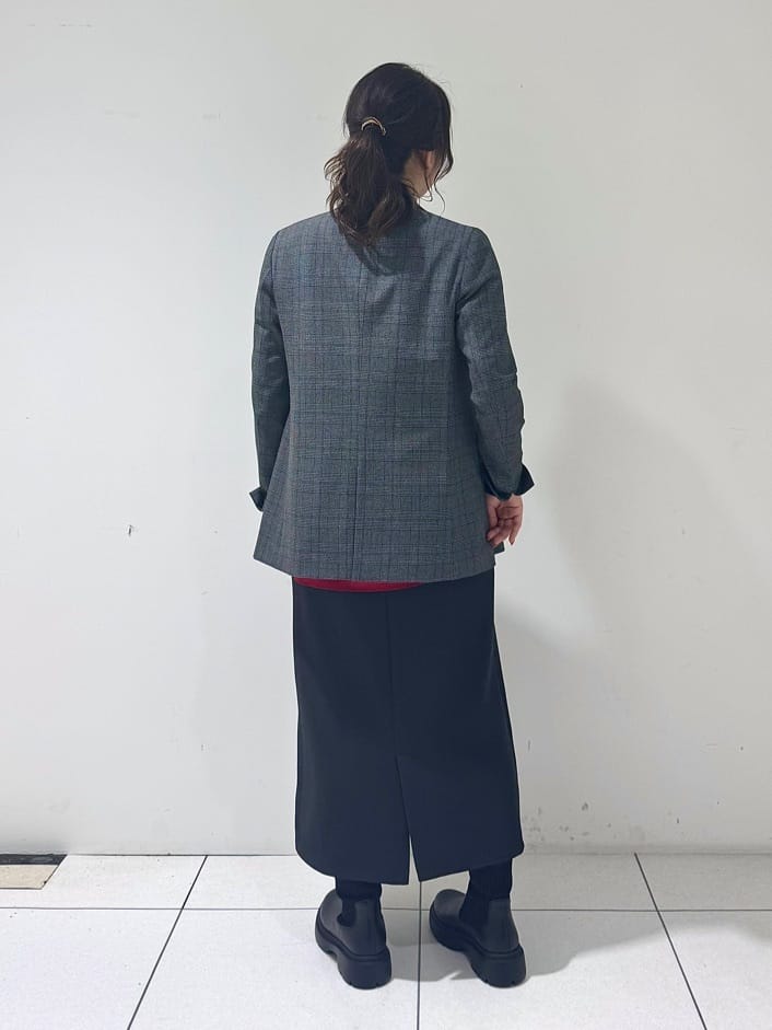 そんさんの「INDIVI｜【洗える／オンオフ】チェック柄ダブルジャケット」を使ったコーディネート