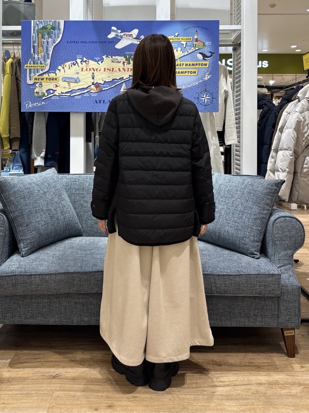 risaさんの「Dessin｜【撥水・2WAY】ミュラーダウンコートミドル丈」を使ったコーディネート