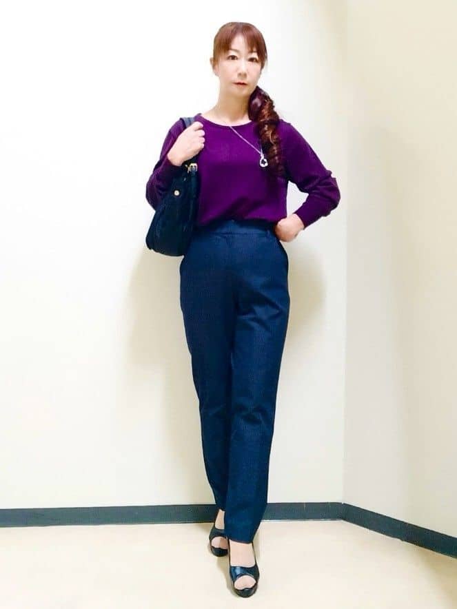 花さんの「Reflect｜【高身長さんに嬉しい長め丈追加！／私のパンツ／すっきり見え◎】テーパードパンツ」を使ったコーディネート