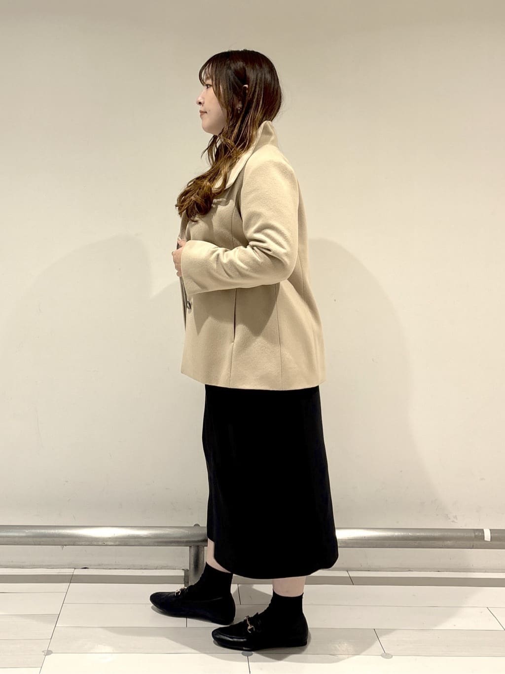nakamuraさんの「Reflect｜【SS-4Lサイズ／衿が顔に当たらない◎】スタンドネックミドルコート」を使ったコーディネート