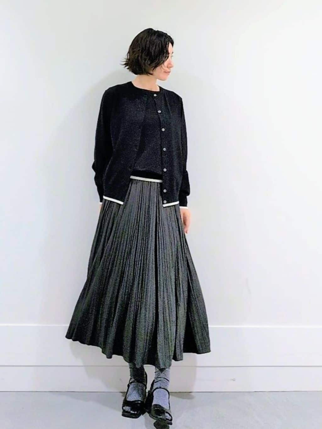 ミズタさんの「UNTITLED｜【アンサンブル可/薄手/洗える】5分袖クルーニット」を使ったコーディネート