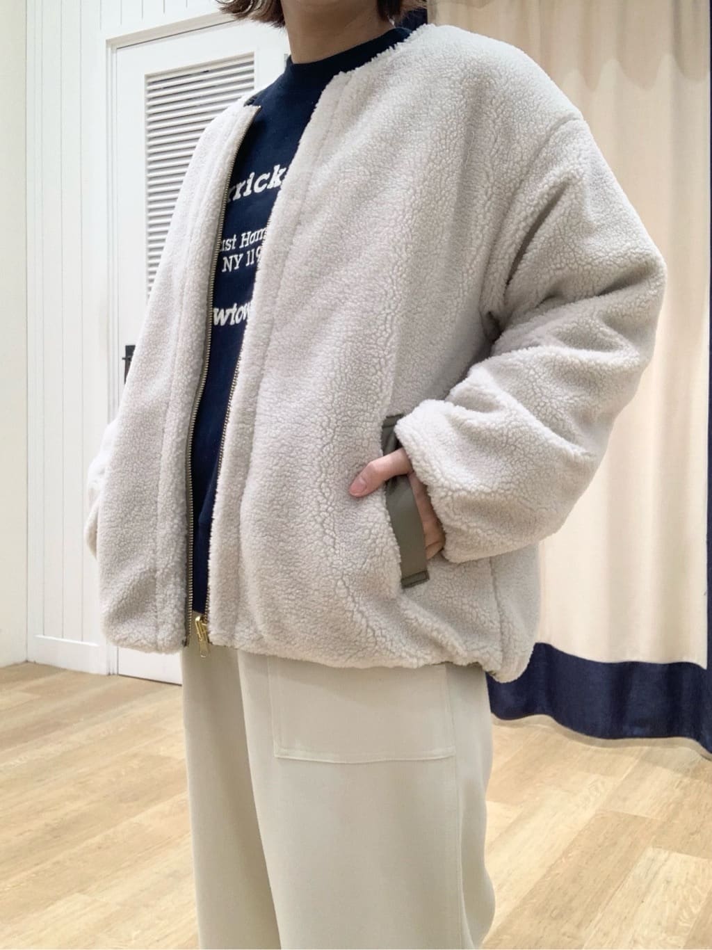 IMARIさんの「Dessin｜【2WAY】リバーシブルタフタボアアウター」を使ったコーディネート