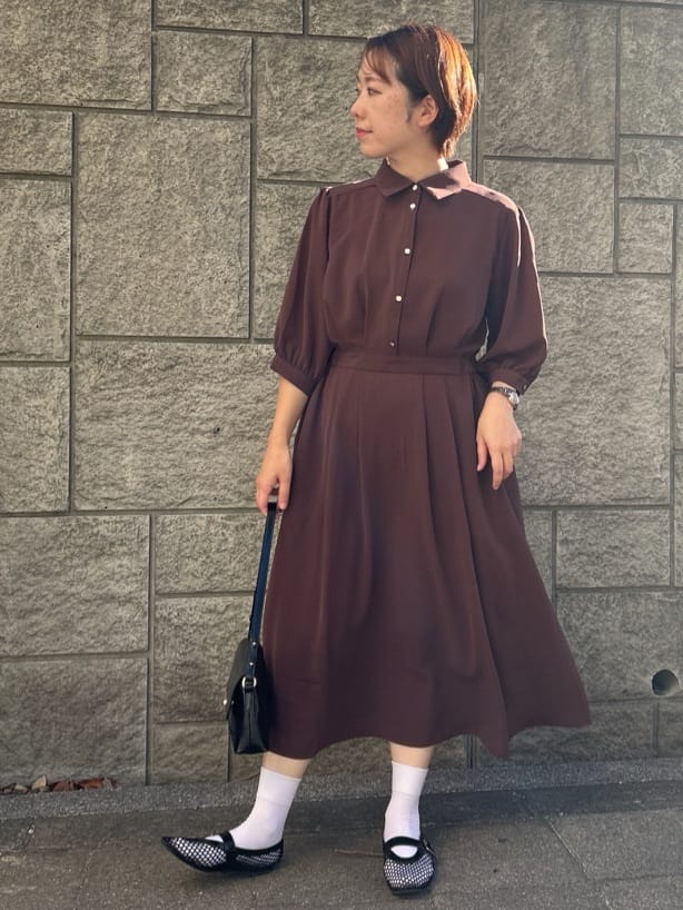 ga_riさんの「THE SHOP TK｜5分袖シャツワンピース【防シワ/吸水速乾/UVケア/洗濯機OK】」を使ったコーディネート