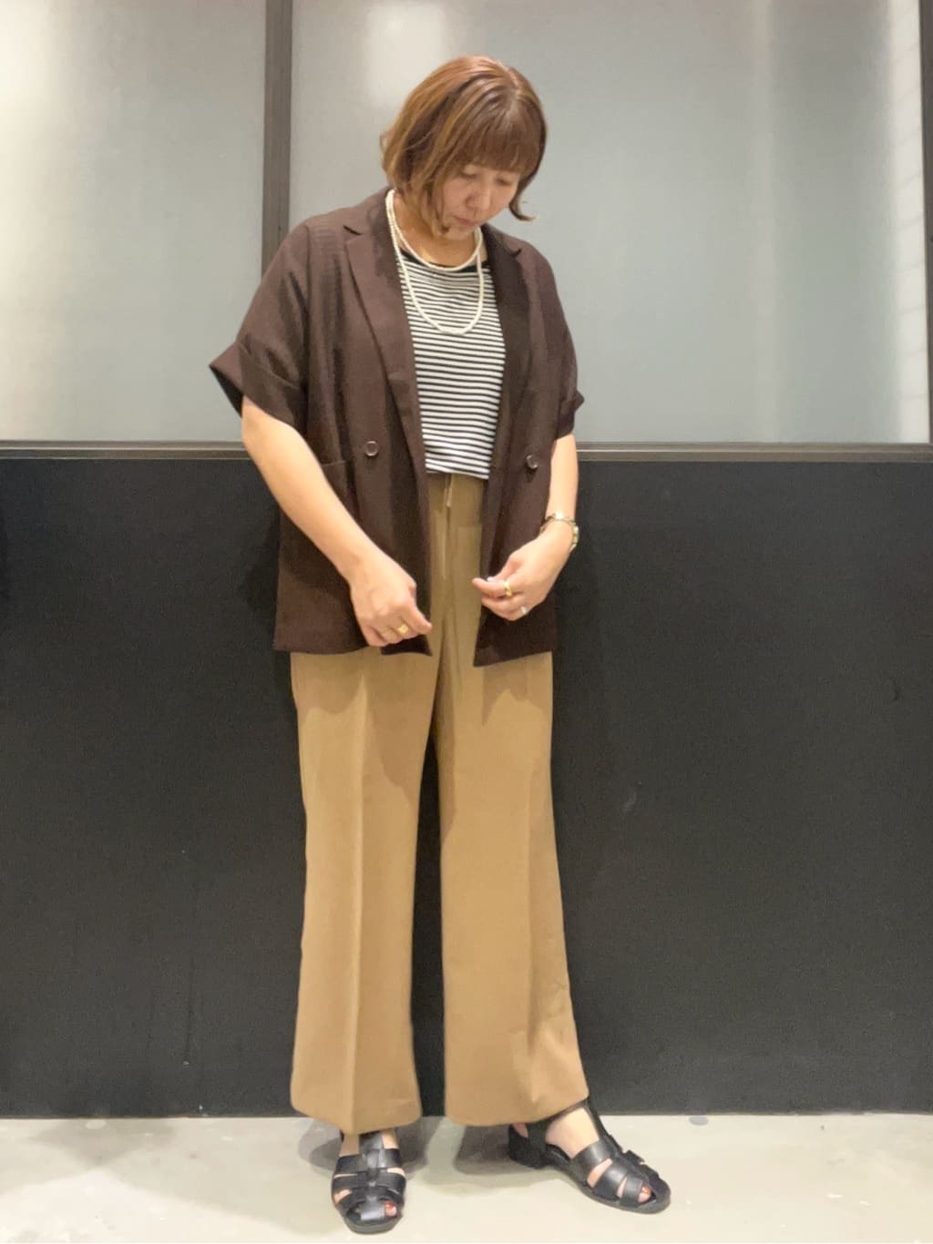 のん.Yさんの「OPAQUE.CLIP｜《6色展開／S-LLサイズ》ドルマンスリーブニット【UV／接触冷感／洗濯機洗い可／抗ピル】」を使ったコーディネート