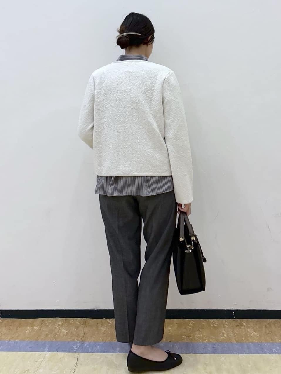 akariさんの「index｜ストレッチノーカラーブルゾン【洗濯機OK】」を使ったコーディネート
