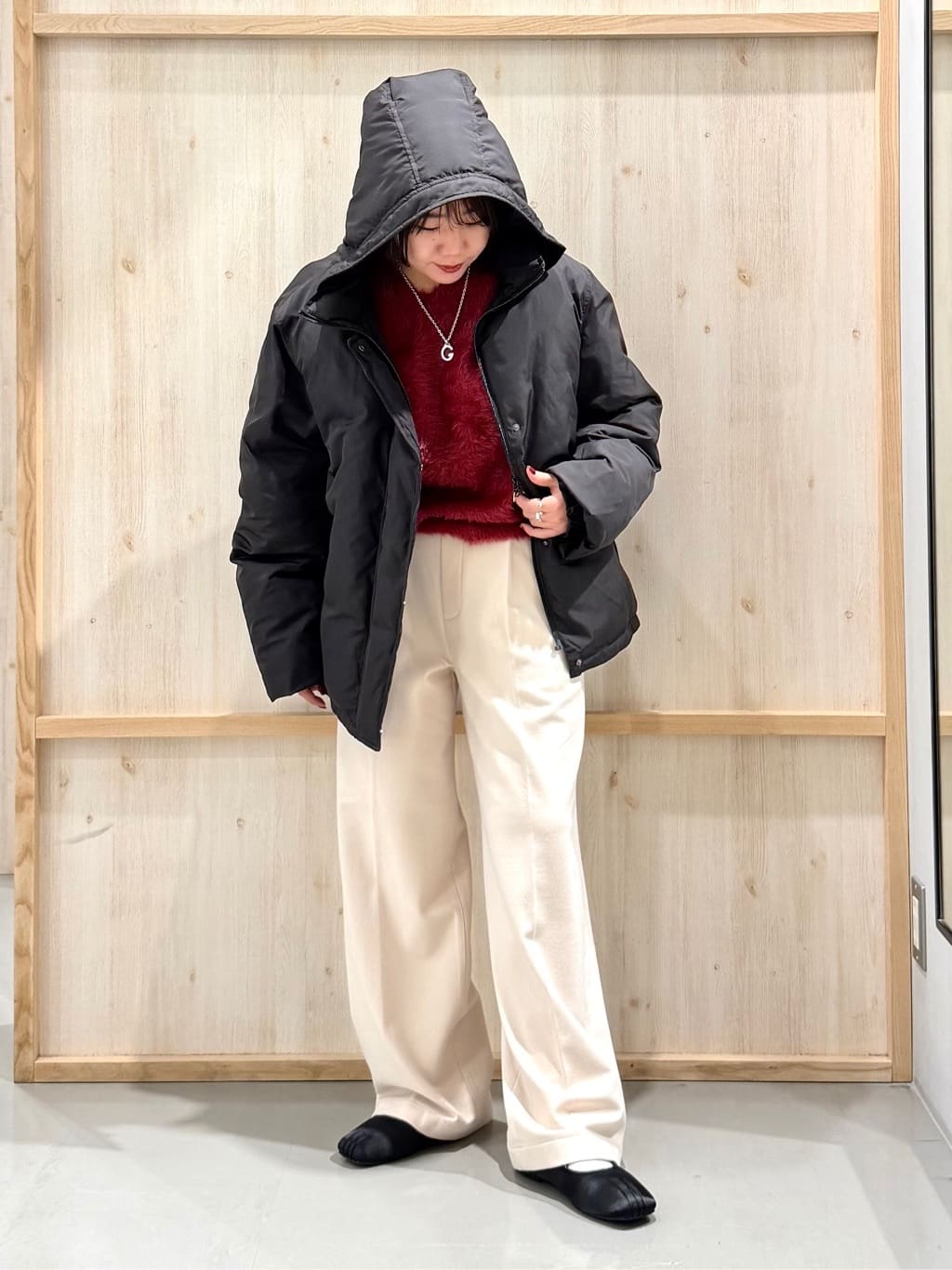 nanaさんの「THE SHOP TK｜【ぎゅっとされているような暖かさ】撥水中綿ブルゾン」を使ったコーディネート