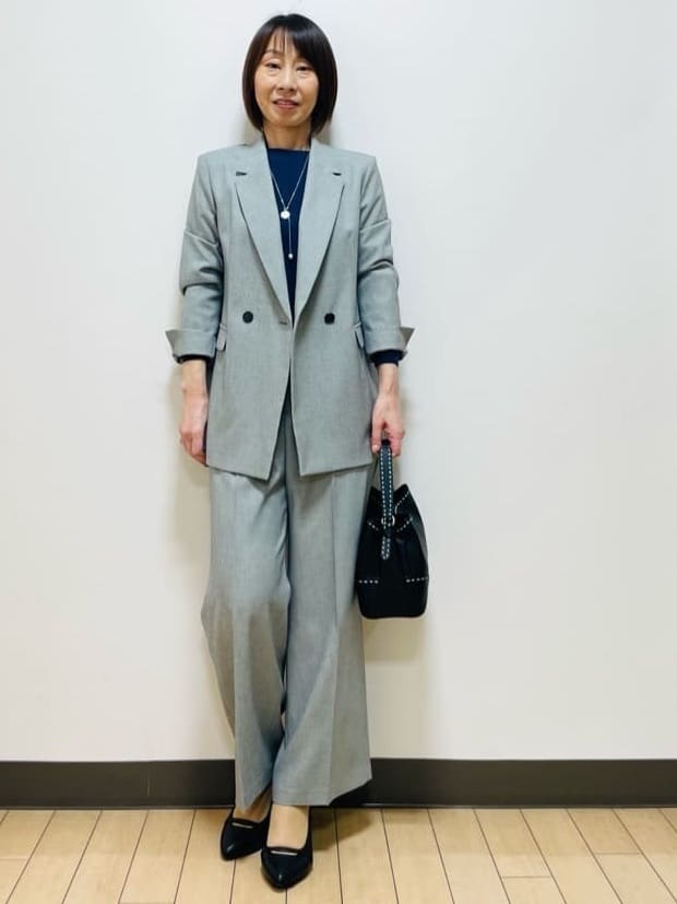 Riiさんの「Reflect｜【選べる8色／スカートにもパンツにも◎】ウール混ボートネックニット」を使ったコーディネート