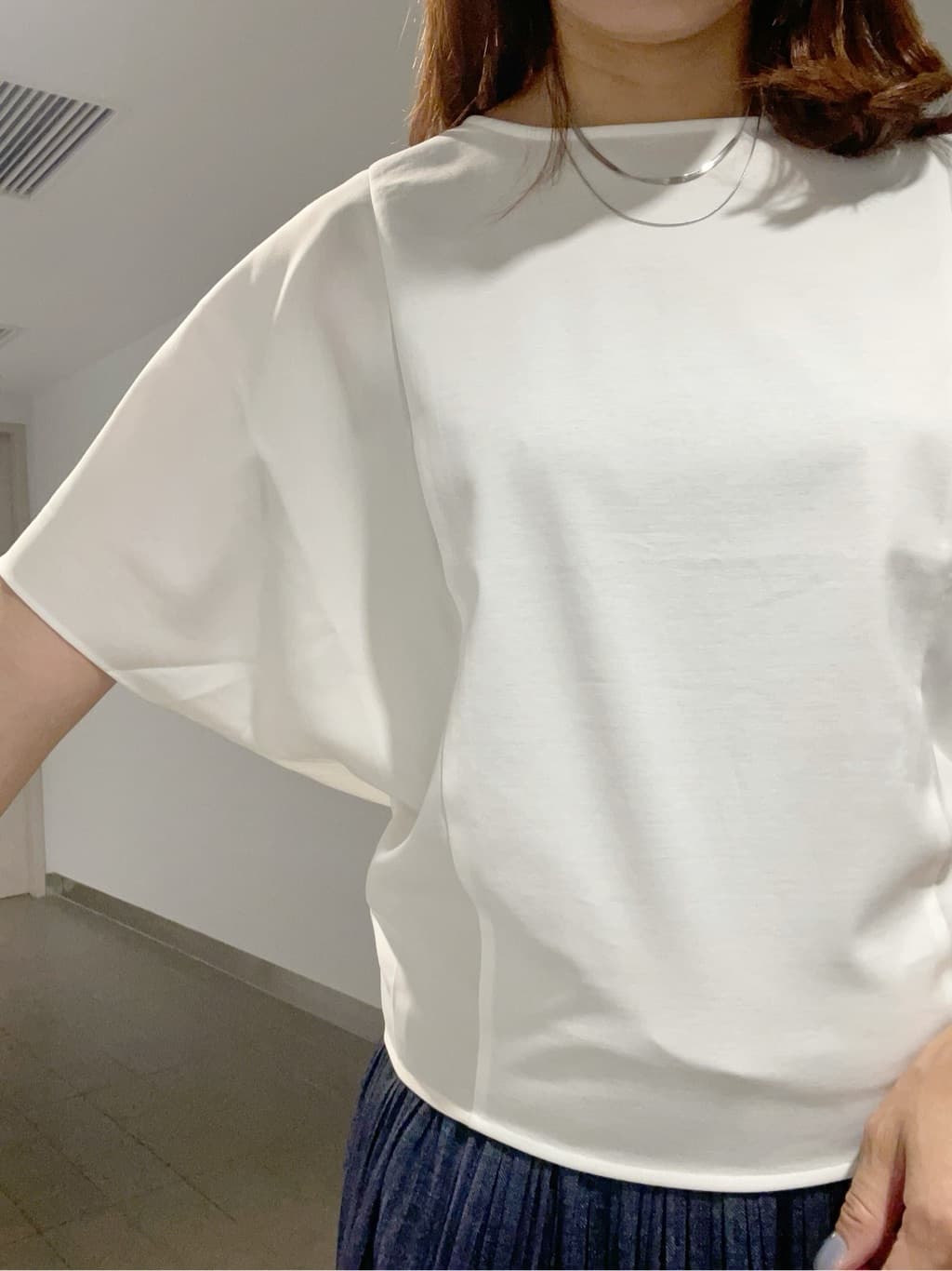 minoriさんの「COUP DE CHANCE｜【手洗い可】デニム風プリーツスカート」を使ったコーディネート