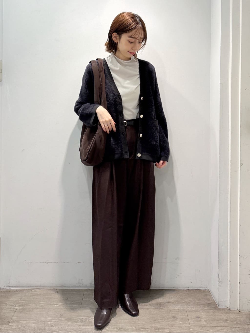 ぶまりんさんの「OPAQUE.CLIP｜シアーハイネックトップス【洗濯機OK】」を使ったコーディネート