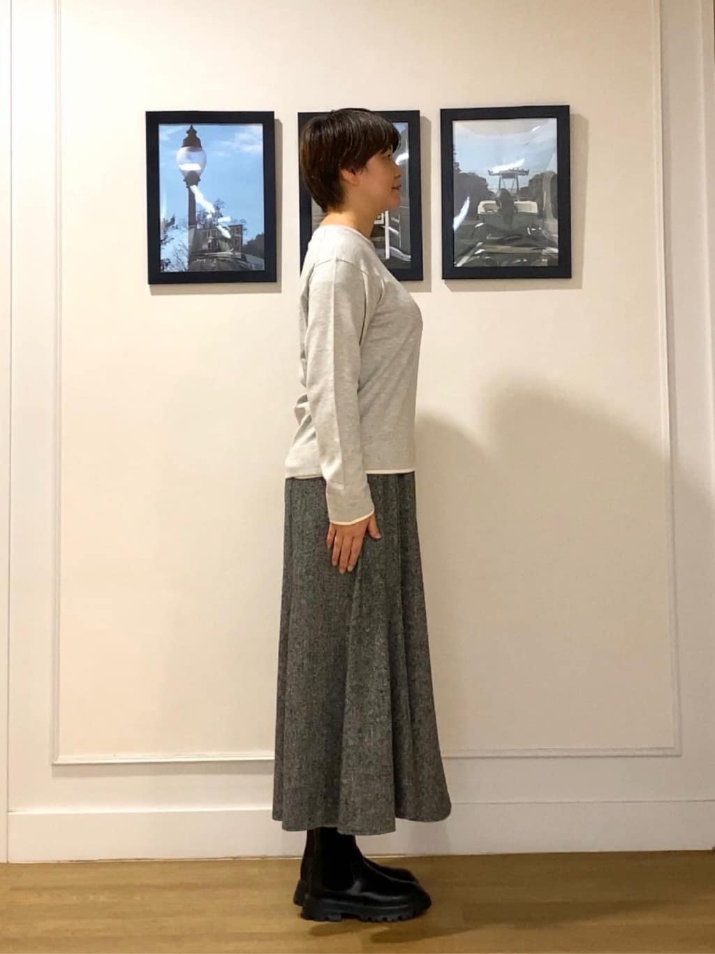 Hiroさんの「Dessin｜【ユニセックス/洗える】バイカラーニット」を使ったコーディネート