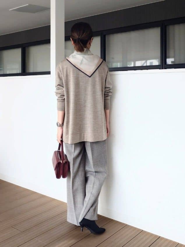 MUTSUKOさんの「UNTITLED｜【アンサンブル可/洗える/ボタンなし】シルクウールカシミヤ 着流しカーディガン」を使ったコーディネート
