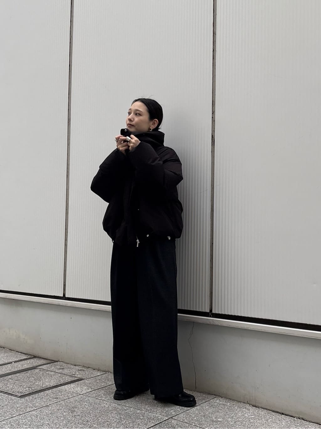 ayanoさんの「INDIVI｜ツイードタックワイドパンツ」を使ったコーディネート