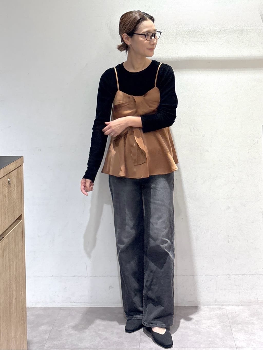 たけねぇさんの「OPAQUE.CLIP｜サテンキャミブラウス【洗濯機OK】」を使ったコーディネート