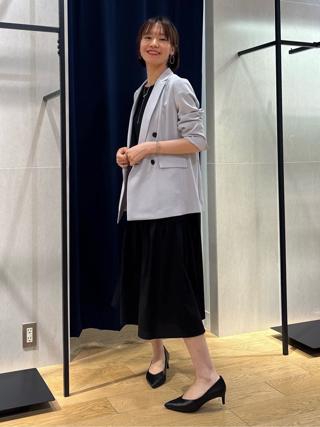 kanaeさんの「INDIVI｜【1枚でコーデ完成！】タックワンピース」を使ったコーディネート