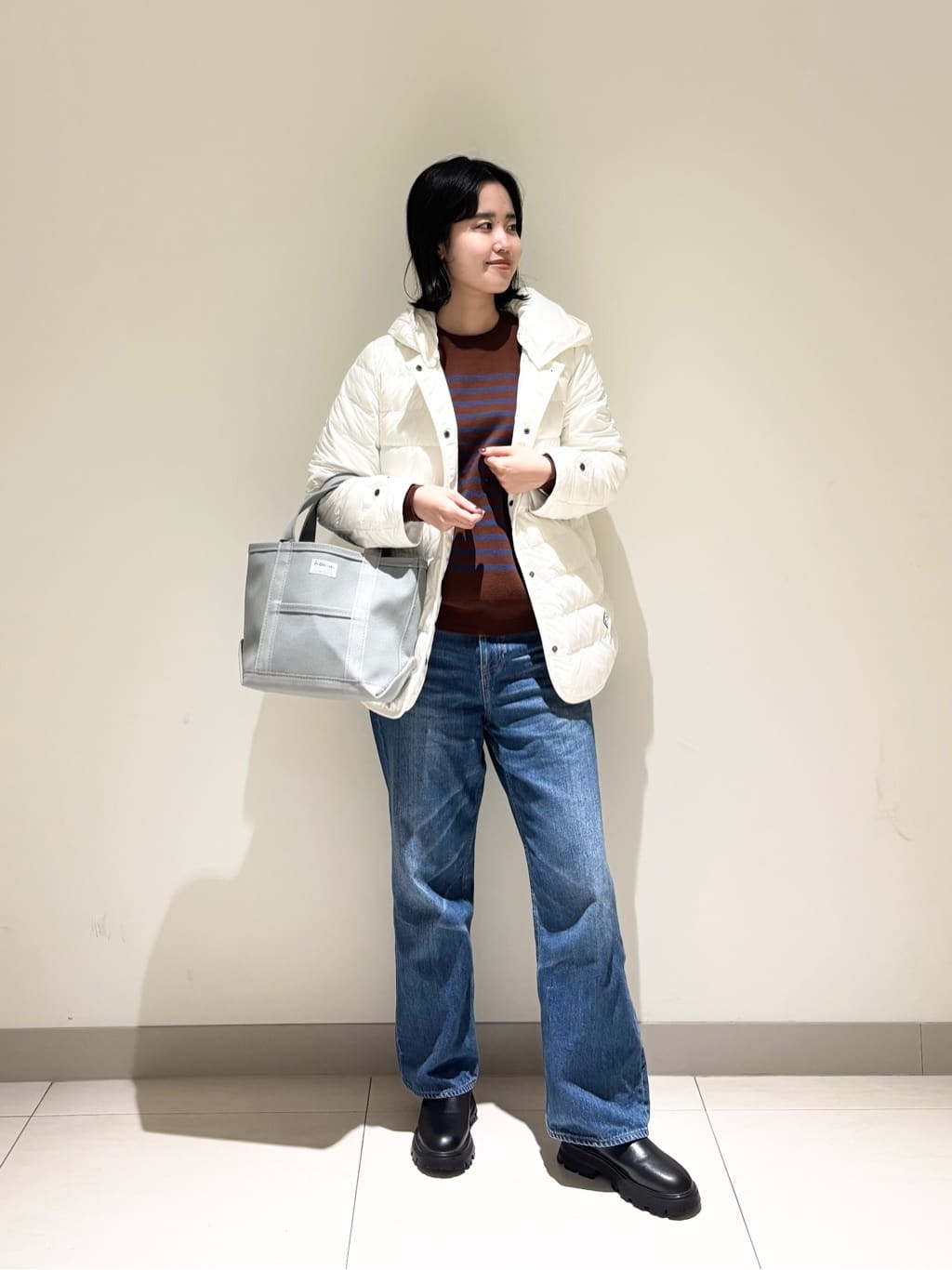 mayuさんの「Dessin｜【撥水・2WAY】ミュラーダウンコートミドル丈」を使ったコーディネート