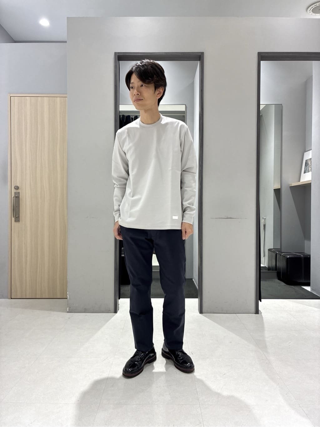 わいずみさんの「TAKEO KIKUCHI｜【抗菌防臭/シーズンレス】シアサッカー ジャージシャツ」を使ったコーディネート