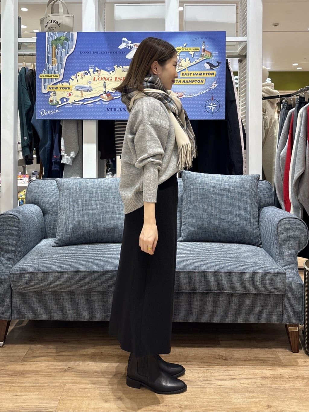 risaさんの「Dessin｜【洗える】クルーネックワイドニット」を使ったコーディネート