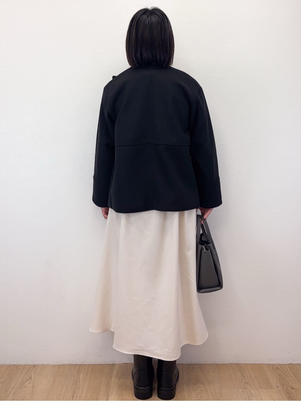 Takeさんの「OPAQUE.CLIP｜ウールライクメルトンノーカラーコート【洗濯機洗い可】」を使ったコーディネート