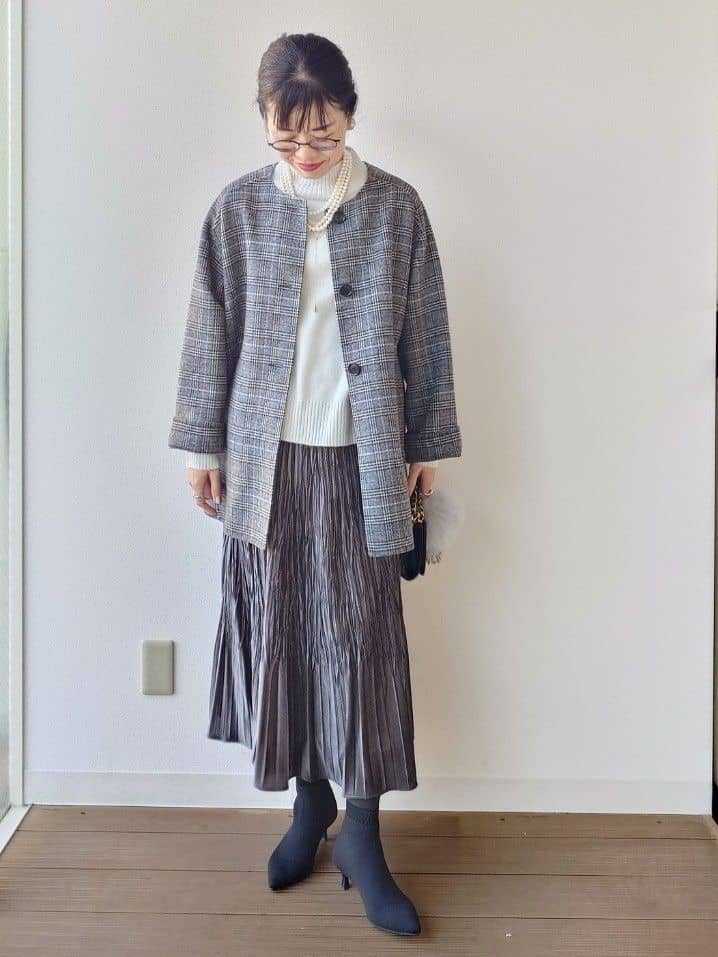 MUTSUKOさんの「UNTITLED｜【ミディ丈/軽やか】セミラグランリバー コート」を使ったコーディネート