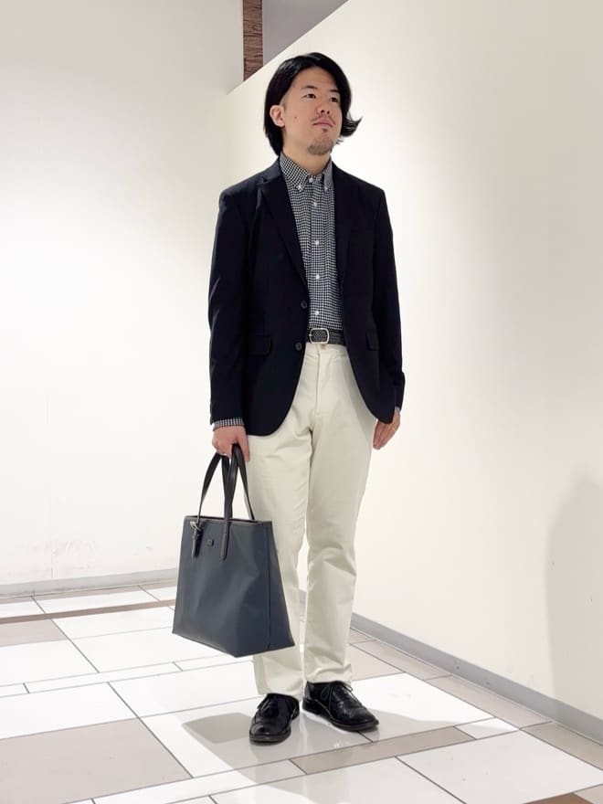 及川さんの「TAKEO KIKUCHI｜【360&deg;ストレッチ／セットアップ対応】None Of Stress ジャケット」を使ったコーディネート