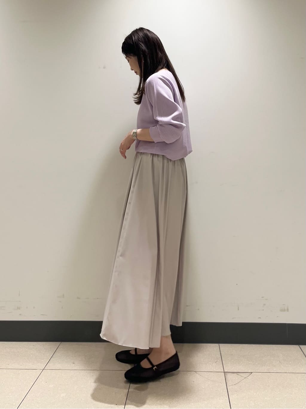 shokoさんの「INDIVI｜【洗える／体型カバー】美シルエットニット」を使ったコーディネート